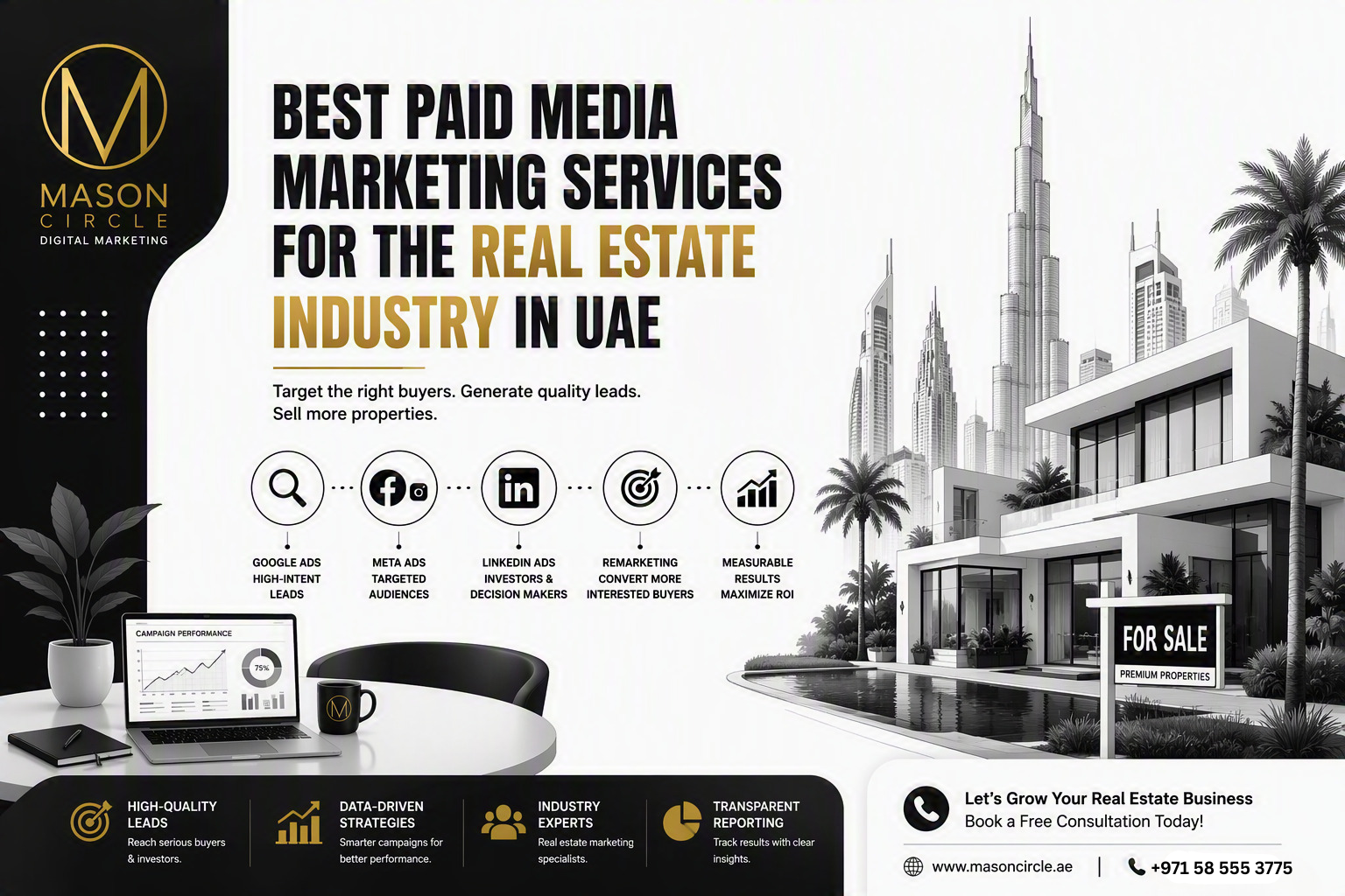 Best Paid Media Marketing Services for Real Estate in UAE | Mason Circle